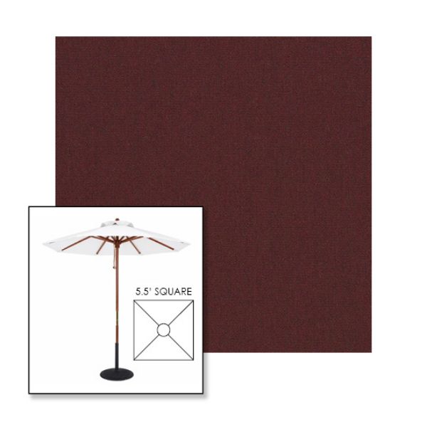 Picture of Black Cherry | 5.5' Wood Square Frame Market Umbrella Sunbrella® Awning Fabric