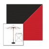 Picture of Black Jockey Red | 5.5' Wood Square Frame Market Umbrella Sunbrella® Awning Fabric
