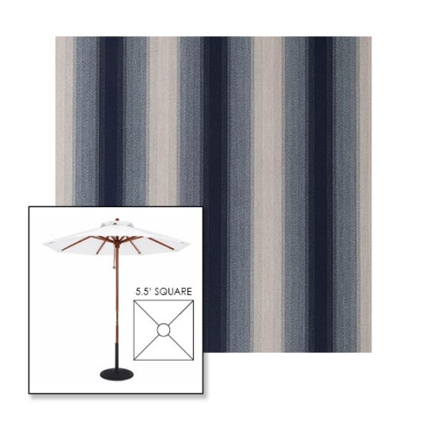 Picture of Boone Navy | 5.5' Wood Square Frame Market Umbrella Sunbrella® Awning Fabric