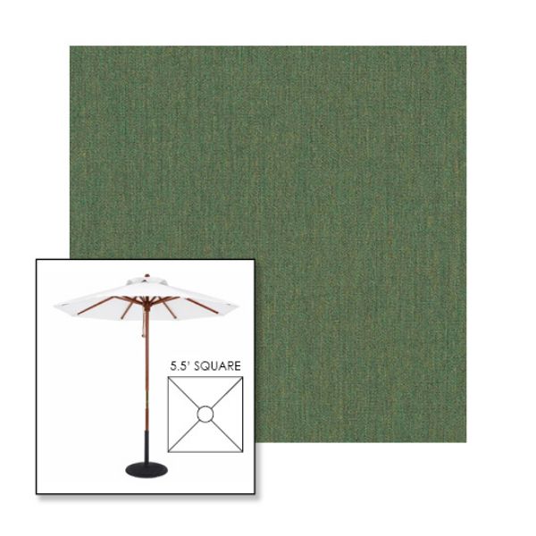 Picture of Fern | 5.5' Wood Square Frame Market Umbrella Sunbrella® Awning Fabric