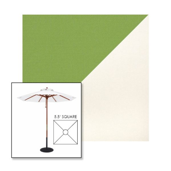 Picture of Ginkgo White | 5.5' Wood Square Frame Market Umbrella Sunbrella® Awning Fabric