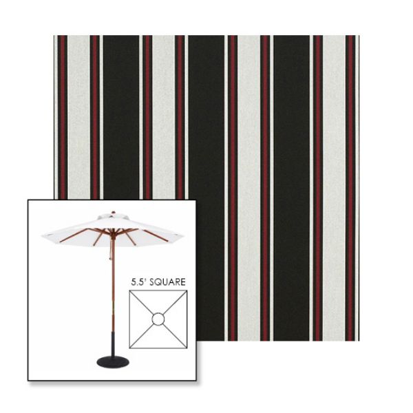 Picture of Hatteras Raven | 5.5' Wood Square Frame Market Umbrella Sunbrella® Awning Fabric