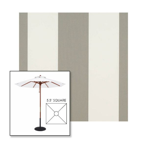 Picture of Manhattan Fog | 5.5' Wood Square Frame Market Umbrella Sunbrella® Awning Fabric