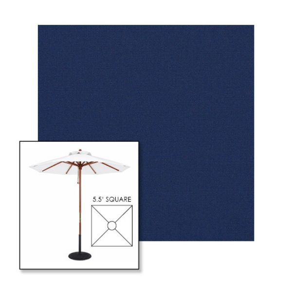 Picture of Marine Blue | 5.5' Wood Square Frame Market Umbrella Sunbrella® Awning Fabric