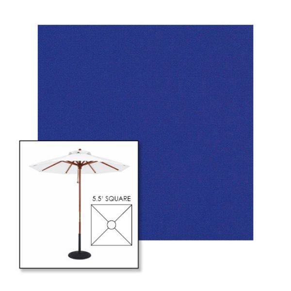 Picture of Ocean Blue | 5.5' Wood Square Frame Market Umbrella Sunbrella® Awning Fabric