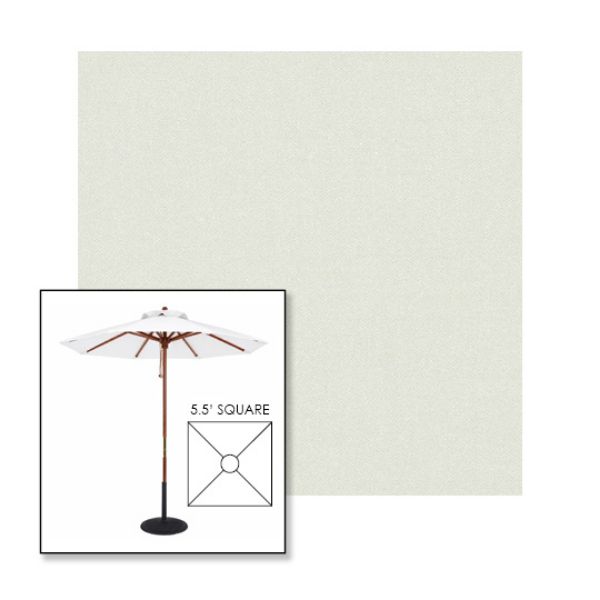 Picture of Silver | 5.5' Wood Square Frame Market Umbrella Sunbrella® Awning Fabric