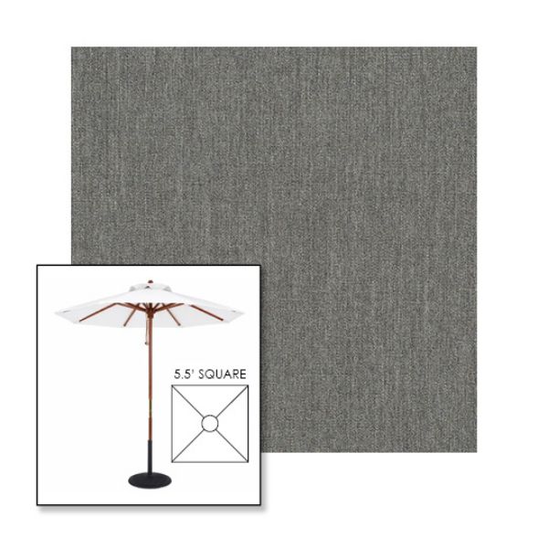 Picture of Smoke | 5.5' Wood Square Frame Market Umbrella Sunbrella® Awning Fabric