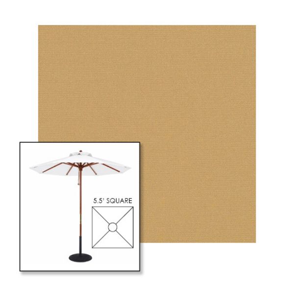 Picture of Toast | 5.5' Wood Square Frame Market Umbrella Sunbrella® Awning Fabric