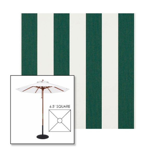 Picture of Beaufort Forest Green Natural | 6.5' Wood Square Frame Market Umbrella Sunbrella® Awning Fabric