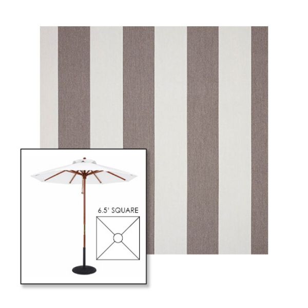 Picture of Beaufort Mushroom | 6.5' Wood Square Frame Market Umbrella Sunbrella® Awning Fabric