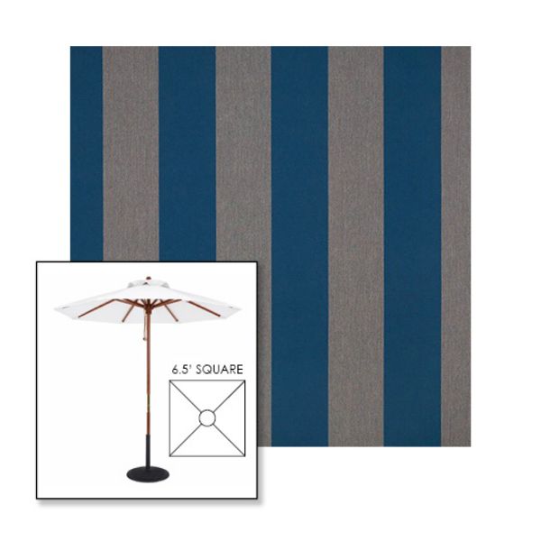 Picture of Beaufort Peacock | 6.5' Wood Square Frame Market Umbrella Sunbrella® Awning Fabric