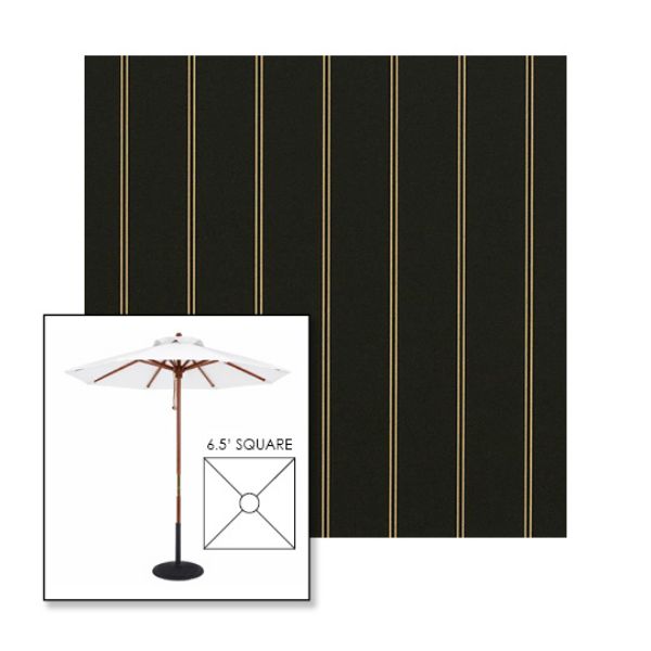 Picture of Cooper Black | 6.5' Wood Square Frame Market Umbrella Sunbrella® Awning Fabric