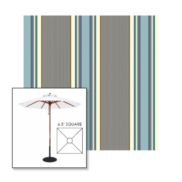 Picture of Emblem Dew | 6.5' Wood Square Frame Market Umbrella Sunbrella® Awning Fabric