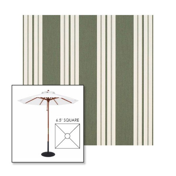 Picture of Fern Classic | 6.5' Wood Square Frame Market Umbrella Sunbrella® Awning Fabric