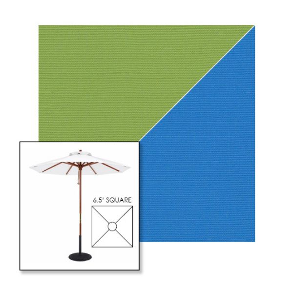 Picture of Ginkgo Capri | 6.5' Wood Square Frame Market Umbrella Sunbrella® Awning Fabric