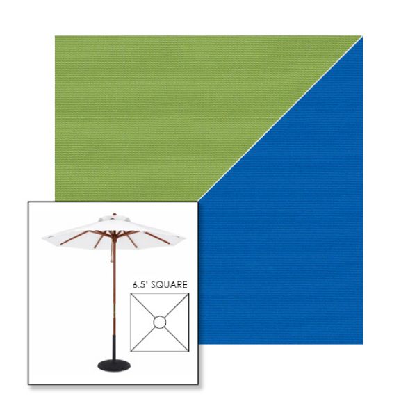 Picture of Ginkgo Pacific Blue | 6.5' Wood Square Frame Market Umbrella Sunbrella® Awning Fabric