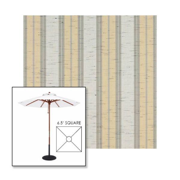 Picture of Grey Beige Chip Fancy | 6.5' Wood Square Frame Market Umbrella Sunbrella® Awning Fabric