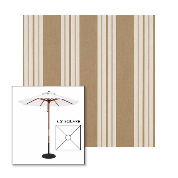 Picture of Heather Beige Classic | 6.5' Wood Square Frame Market Umbrella Sunbrella® Awning Fabric