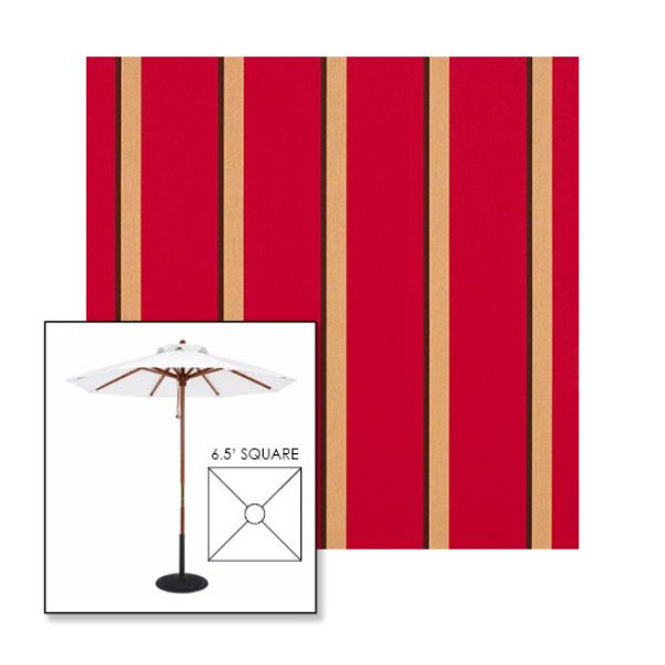 Picture of Manteo Cardinal | 6.5' Wood Square Frame Market Umbrella Sunbrella® Awning Fabric