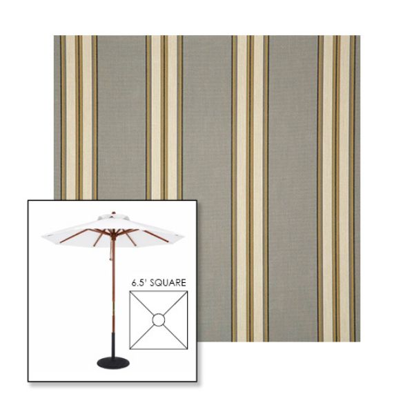 Picture of Preston Stone | 6.5' Wood Square Frame Market Umbrella Sunbrella® Awning Fabric