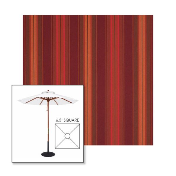 Picture of Saxon Chili | 6.5' Wood Square Frame Market Umbrella Sunbrella® Awning Fabric