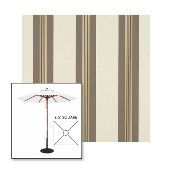 Picture of Taupe Tailored | 6.5' Wood Square Frame Market Umbrella Sunbrella® Awning Fabric