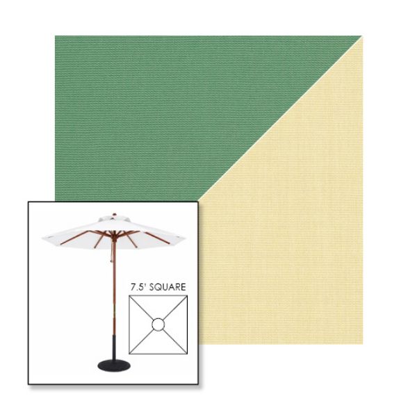 Picture of Basil Parchment | 7.5' Wood Square Frame Market Umbrella Sunbrella® Awning Fabric