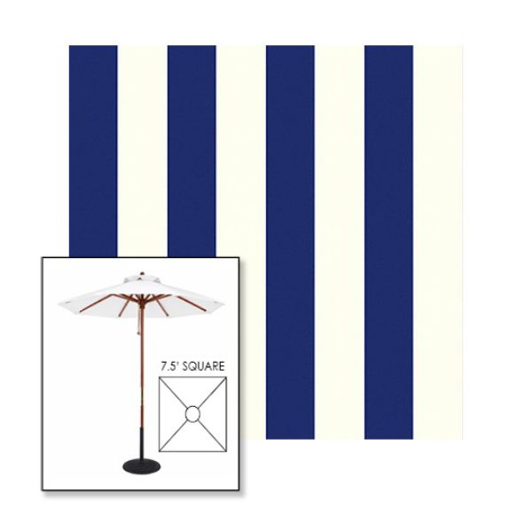 Picture of Beaufort Captain Navy | 7.5' Wood Square Frame Market Umbrella Sunbrella® Awning Fabric