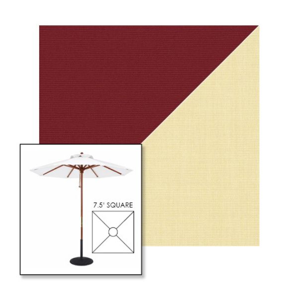 Picture of Burgundy Parchment | 7.5' Wood Square Frame Market Umbrella Sunbrella® Awning Fabric
