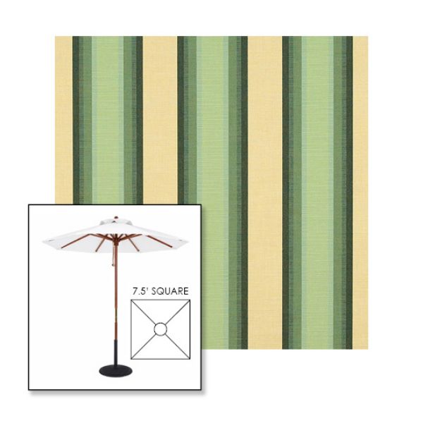 Picture of Colonnade Juniper | 7.5' Wood Square Frame Market Umbrella Sunbrella® Awning Fabric