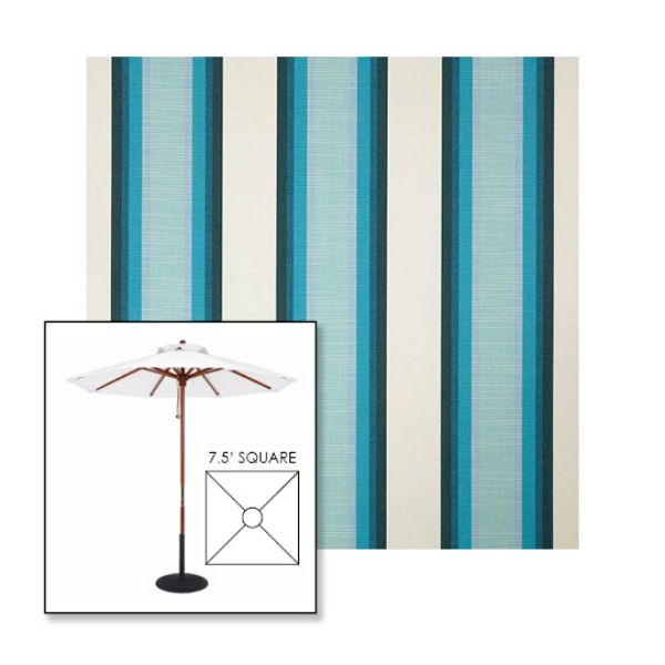 Picture of Colonnade Seaglass | 7.5' Wood Square Frame Market Umbrella Sunbrella® Awning Fabric