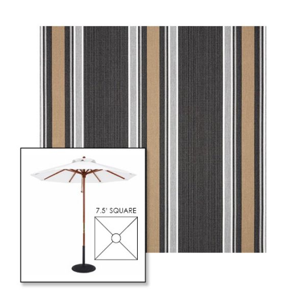 Picture of Emblem Classic | 7.5' Wood Square Frame Market Umbrella Sunbrella® Awning Fabric