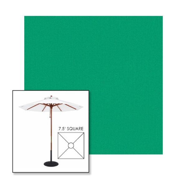 Picture of Erin Green | 7.5' Wood Square Frame Market Umbrella Sunbrella® Awning Fabric