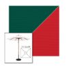 Picture of Forest Green Jockey Red | 7.5' Wood Square Frame Market Umbrella Sunbrella® Awning Fabric