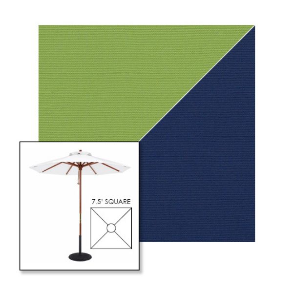 Picture of Ginkgo Marine Blue | 7.5' Wood Square Frame Market Umbrella Sunbrella® Awning Fabric