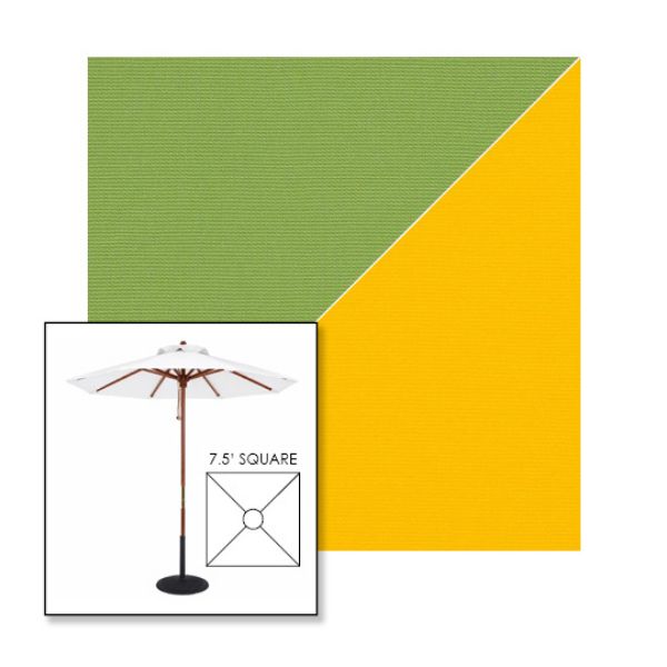 Picture of Ginkgo Sunflower | 7.5' Wood Square Frame Market Umbrella Sunbrella® Awning Fabric