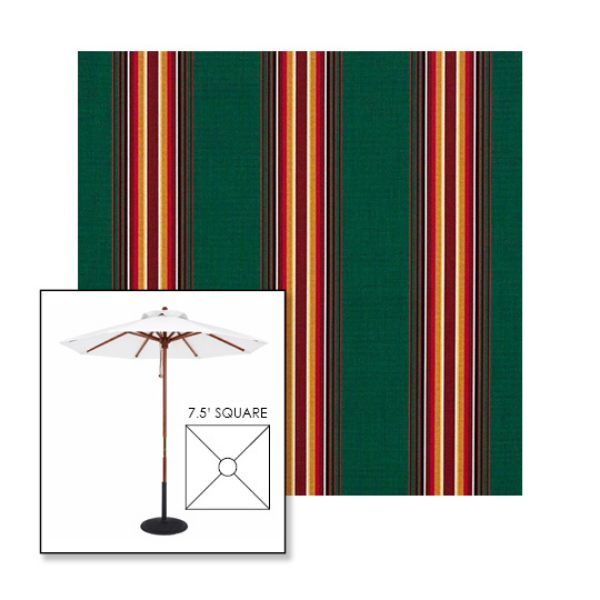 Picture of Hemlock Tweed Fancy | 7.5' Wood Square Frame Market Umbrella Sunbrella® Awning Fabric