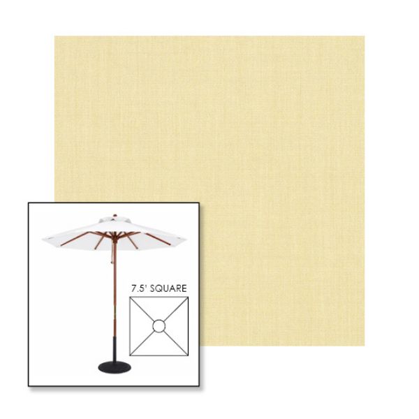 Picture of Parchment | 7.5' Wood Square Frame Market Umbrella Sunbrella® Awning Fabric