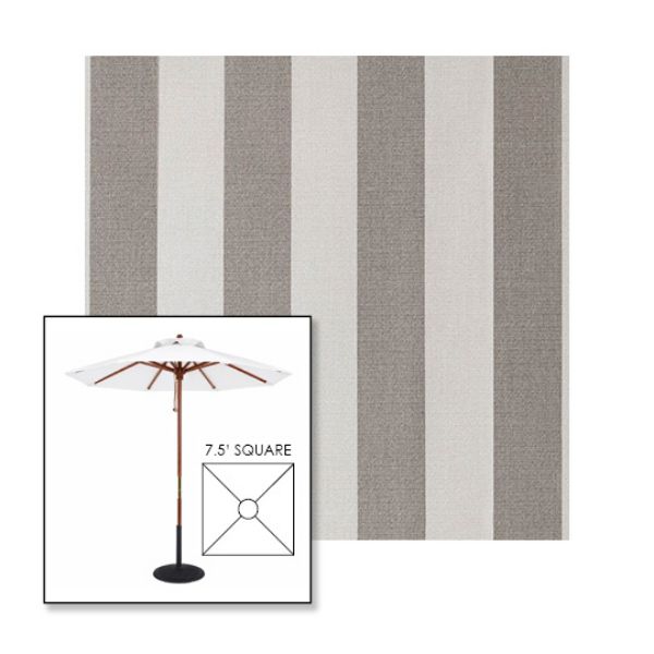 Picture of Paxton Stone | 7.5' Wood Square Frame Market Umbrella Sunbrella® Awning Fabric