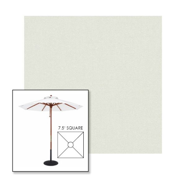 Picture of Silver | 7.5' Wood Square Frame Market Umbrella Sunbrella® Awning Fabric