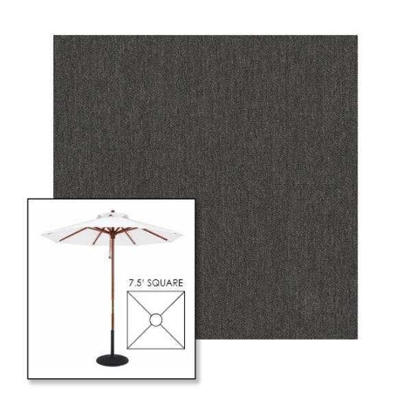 Picture of Slate | 7.5' Wood Square Frame Market Umbrella Sunbrella® Awning Fabric