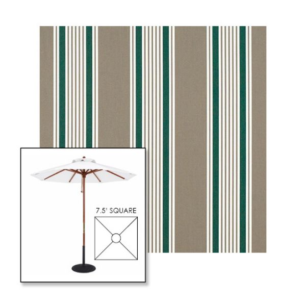Picture of Taupe 2 | 7.5' Wood Square Frame Market Umbrella Sunbrella® Awning Fabric