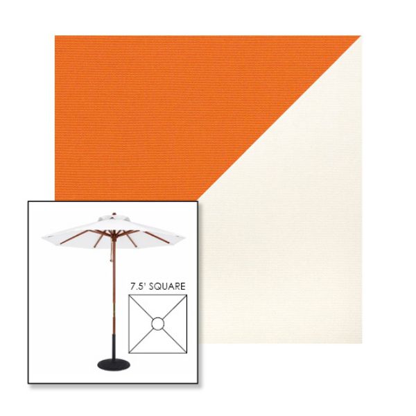 Picture of Tuscan White | 7.5' Wood Square Frame Market Umbrella Sunbrella® Awning Fabric