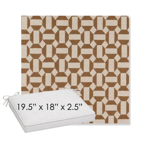 Picture of Assemble Teak | Sunbrella® 19.5" x 18" Outdoor Dining Cushion