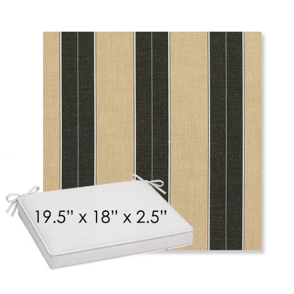 Picture of Berenson Tuxedo | Sunbrella® 19.5" x 18" Outdoor Dining Cushion