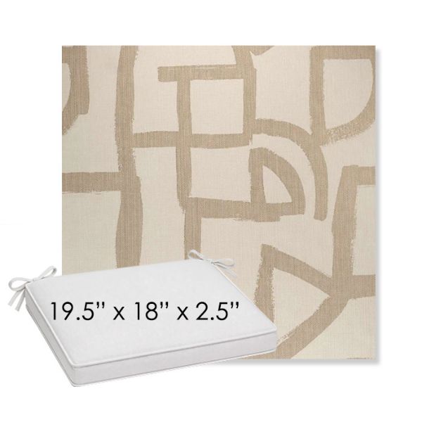 Picture of Brushstroke Stucco | Sunbrella® 19.5" x 18" Outdoor Dining Cushion