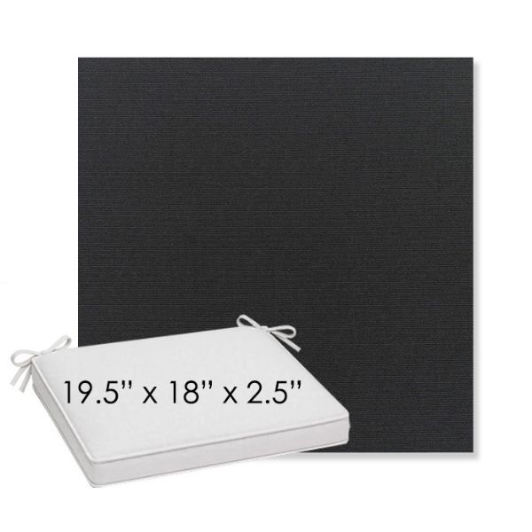 Picture of Canvas Black | Sunbrella® 19.5" x 18" Outdoor Dining Cushion
