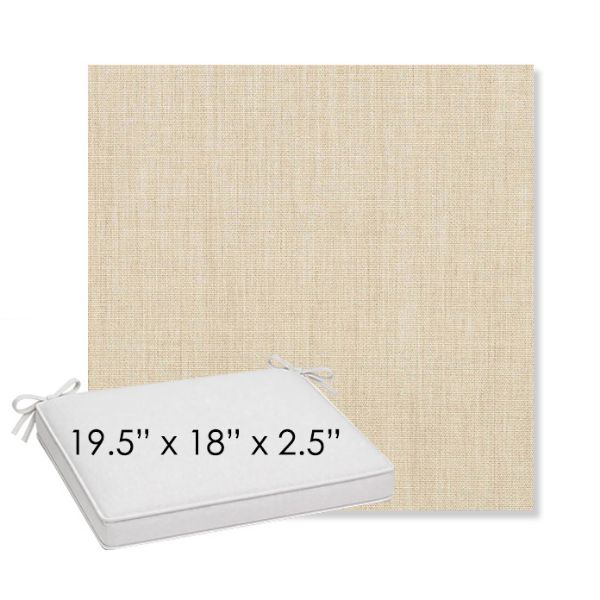 Picture of Canvas Flax | Sunbrella® 19.5" x 18" Outdoor Dining Cushion