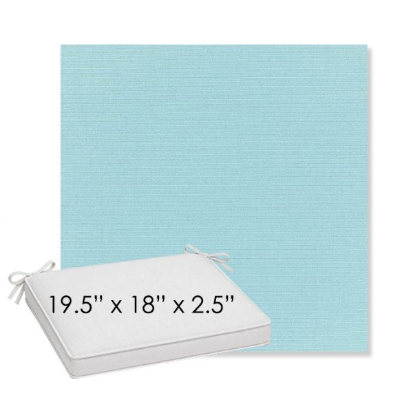 Picture of Canvas Mineral Blue | Sunbrella® 19.5" x 18" Outdoor Dining Cushion