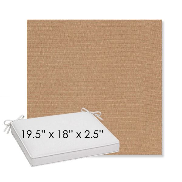 Picture of Canvas Raffia | Sunbrella® 19.5" x 18" Outdoor Dining Cushion